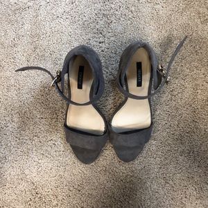 Brown ankle strap heels